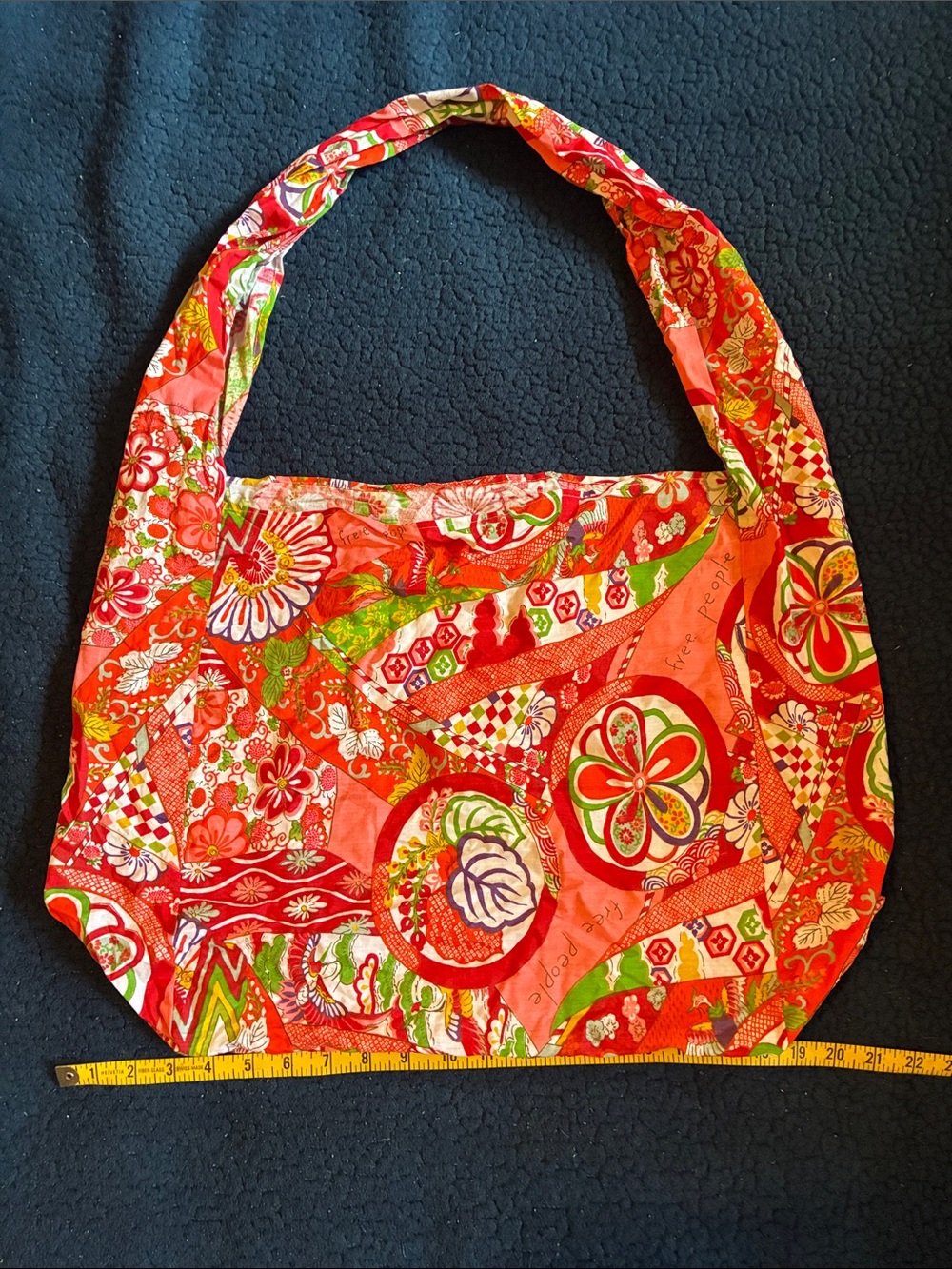 Free People Red Multicolor Floral Shoulder Bag